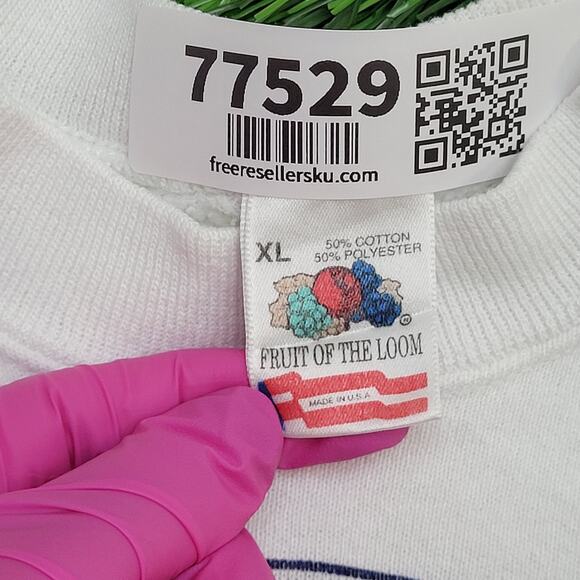 Vintage 90s Kalik Beer Sweatshirt Womens XL 22x22 Boxy White - Picture 12 of 16